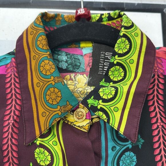 Versace Black and Gold Baroque Print Shirt - Picture 6 of 14